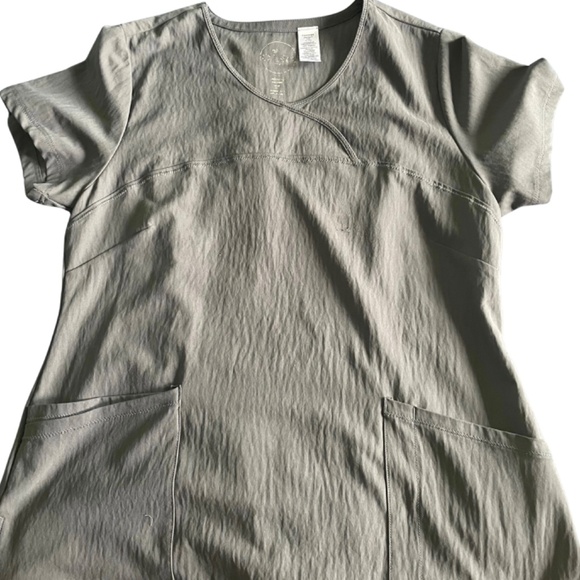 2 Grey Scrub Tops - Picture 2 of 3